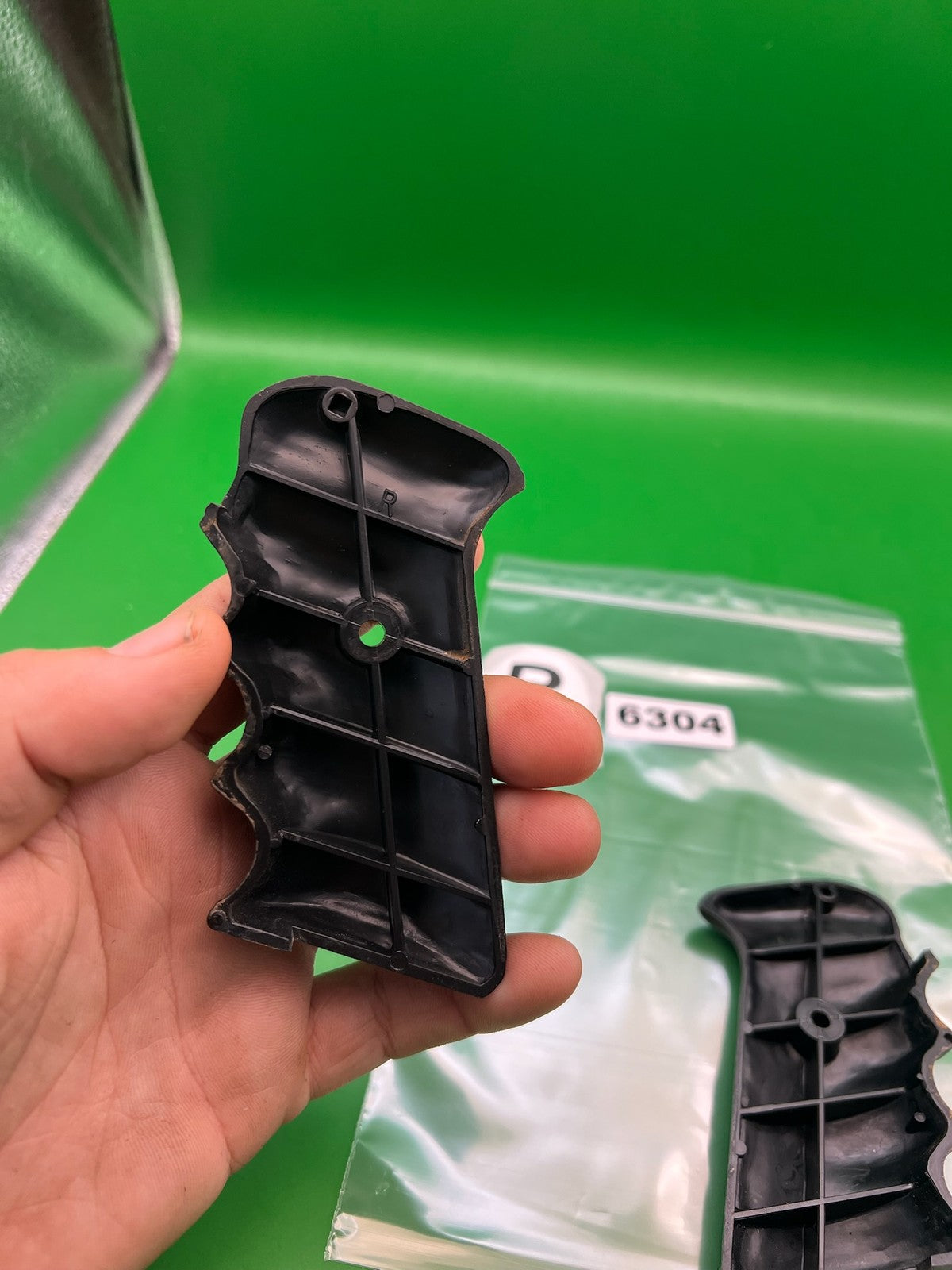 Single Hole Automag Grips - used paintball grip panels - black