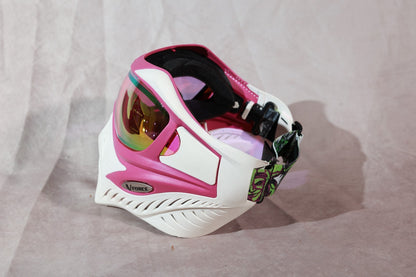 Grillz Paintball Mask Goggle White Pink Vision For Victory