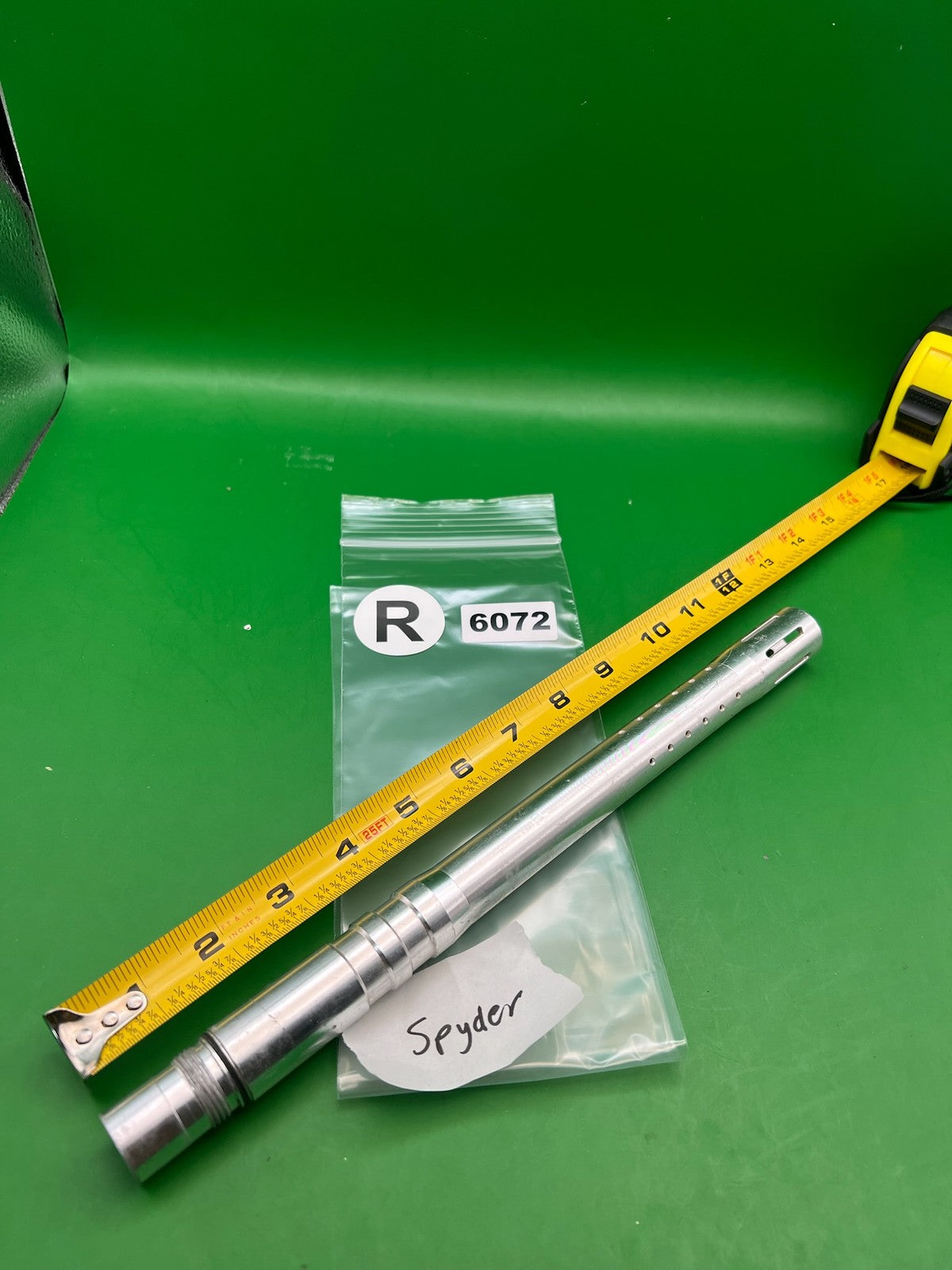 Spyder One Piece Barrel 12" Silver - used paintball barrel - silver