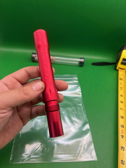 Dye Ultralite Barrel Back Red .684 Angel Threaded - used paintball barrel back - red anno