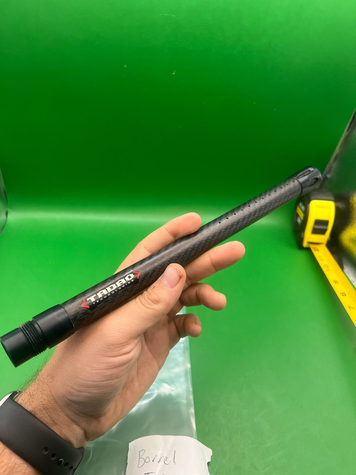 Stiffi Switch Carbon Fiber Barrel Tip Black - used paintball barrel tip - black/gray