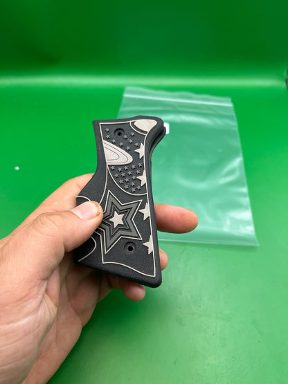 Gen X Global GXG 1911 45 Style Paintball Marker Grips Black Gray Stars