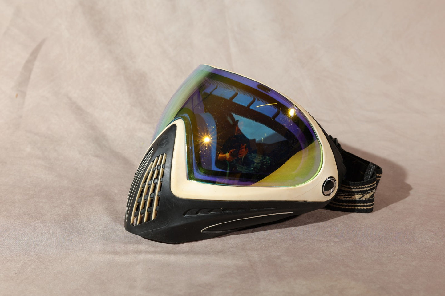 Dye I4 Paintball Mask Goggle Tan Black Frame Gold Mirror Thermal Lens
