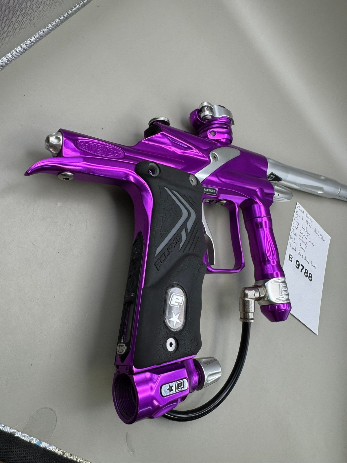 Planet Eclipse Ego 8 PEV's - Purple/Silver - Paintball Marker Fully Working