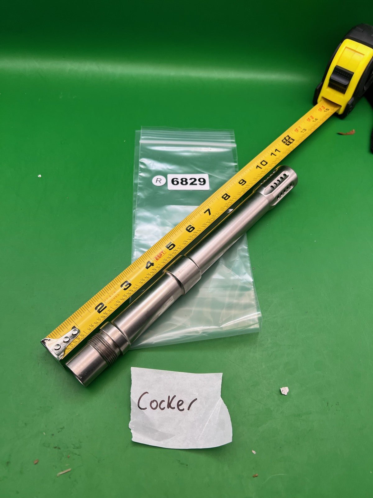 Autococker Stainless Steel Barrel .688 Bore 12in Silver - used paintball barrel - silver
