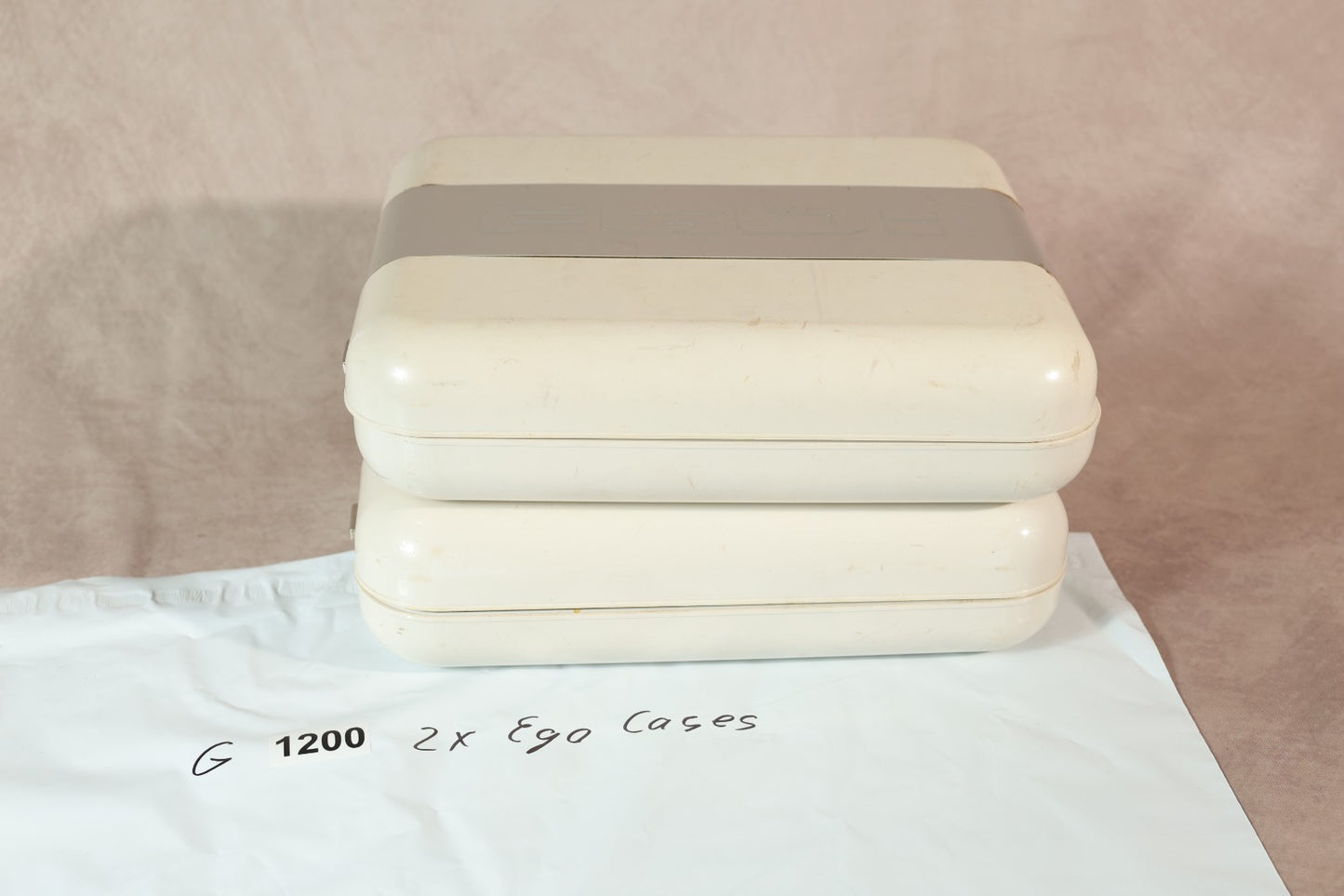 Ego Sunglasses Cases Lot of 2 White Hard Shell Clamshell Eyewear Storage