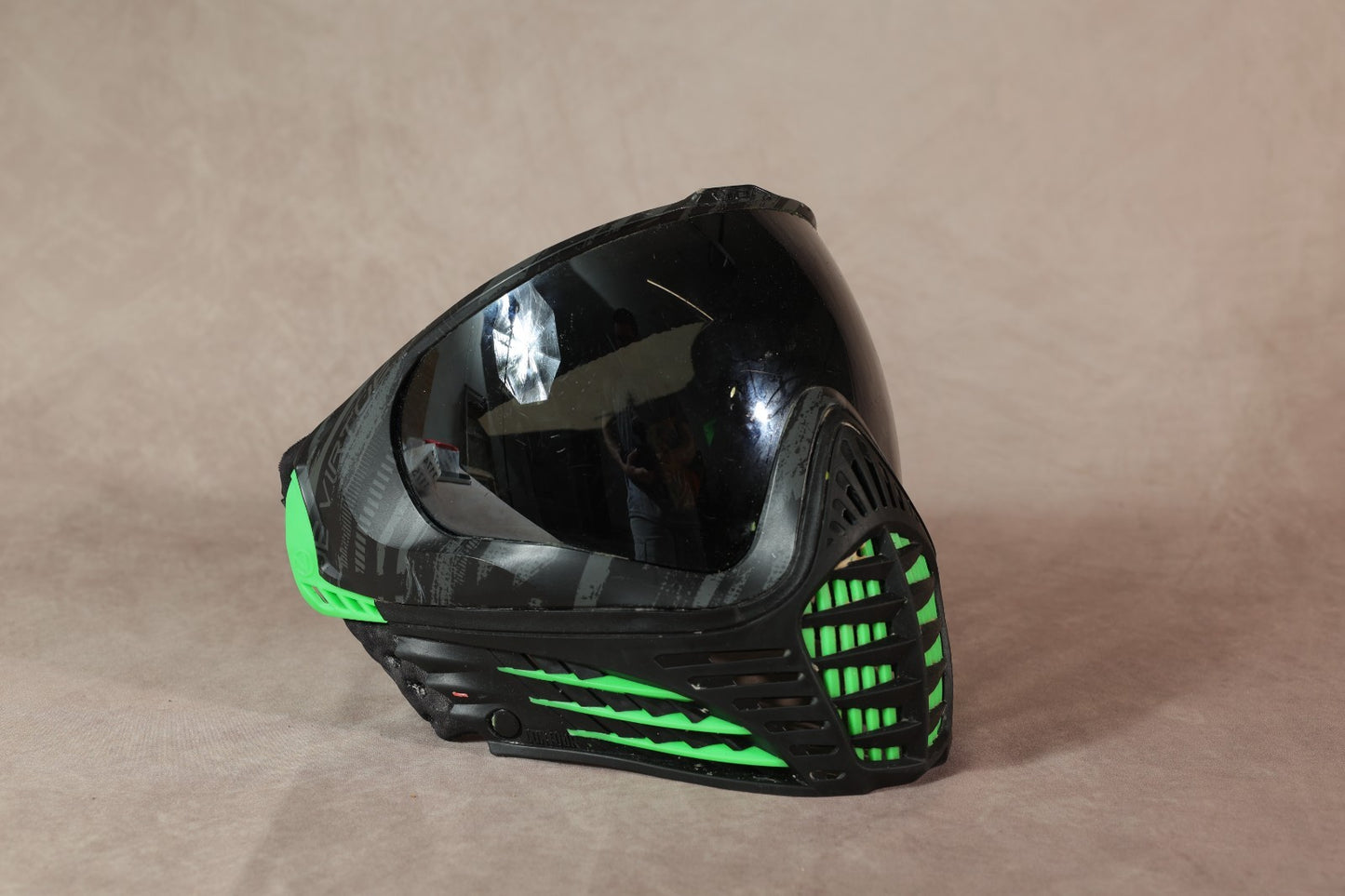 Virtue VIO Paintball Mask Black Green Smoke Lens Full Face Goggle