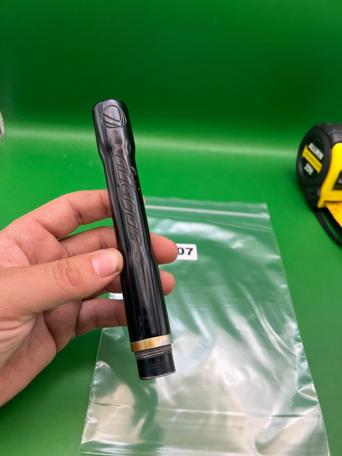 Dye Ultralite Barrel Back Black .689 Angel A1 - used paintball barrel back - black