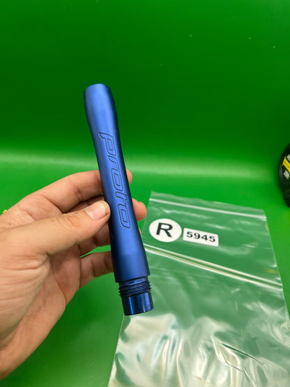 Ion / Luxe Proto Barrel Back 7" .689 Blue - used paintball barrel back - blue anno