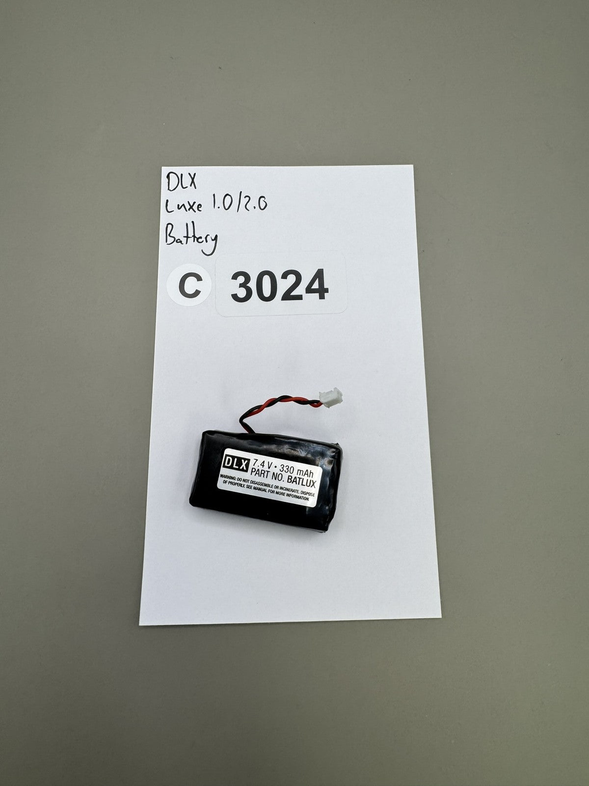 DLX Luxe 1.0/2.0 Battery 7.4V 330mAh BATLUX Paintball Marker