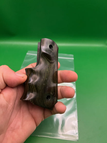 45 Style Wood Split Grips Pair Dark Walnut Brown Panels