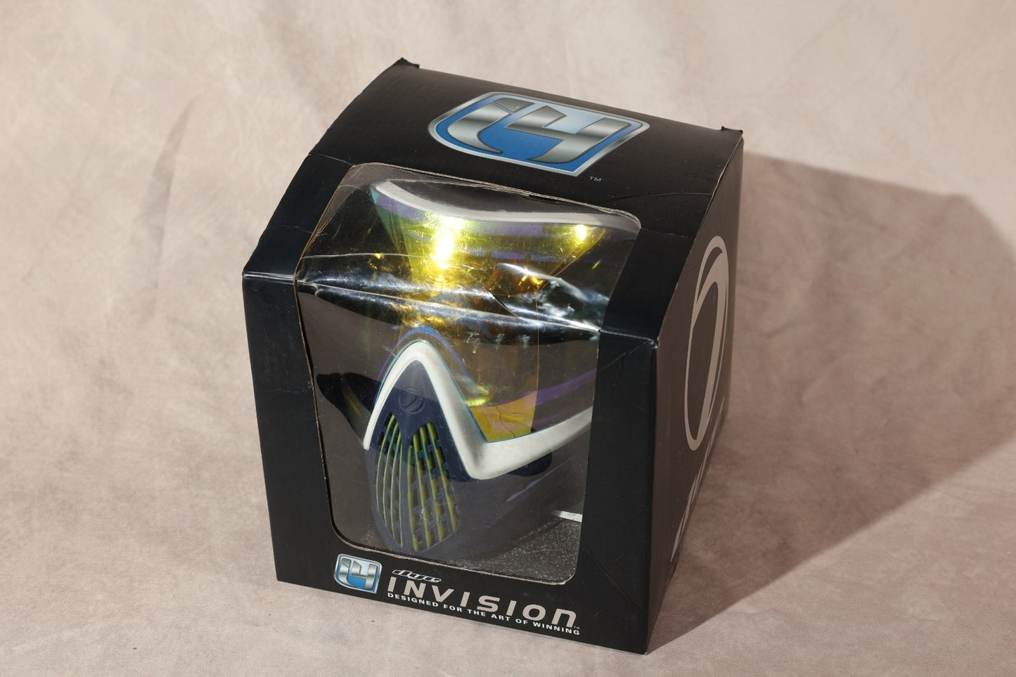 Dye I4 Invision Paintball Mask Goggle Blue White Gold Mirror Lens With Box