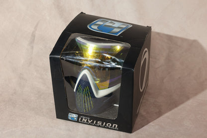 Dye I4 Invision Paintball Mask Goggle Blue White Gold Mirror Lens With Box