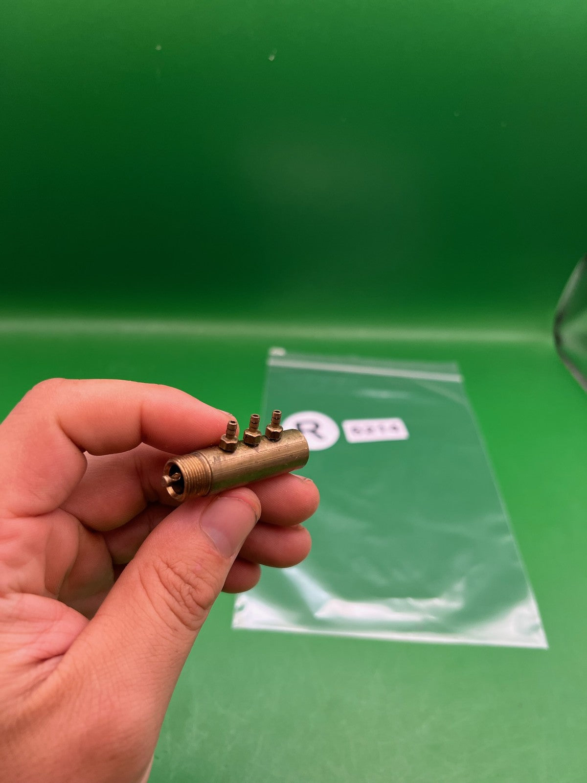 Brass Autococker 3-way - used paintball 3-way valve - brass