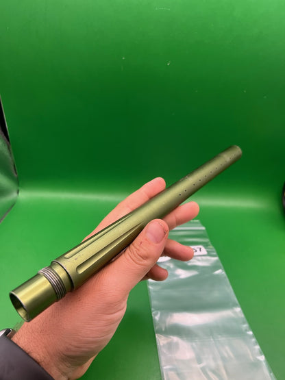 Stock Empire Back 12" .692 Olive - used paintball barrel back - olive