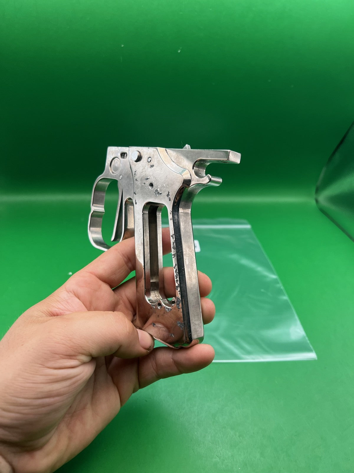 WGP Autcoocker Hinge Frame - used paintball trigger frame - silver
