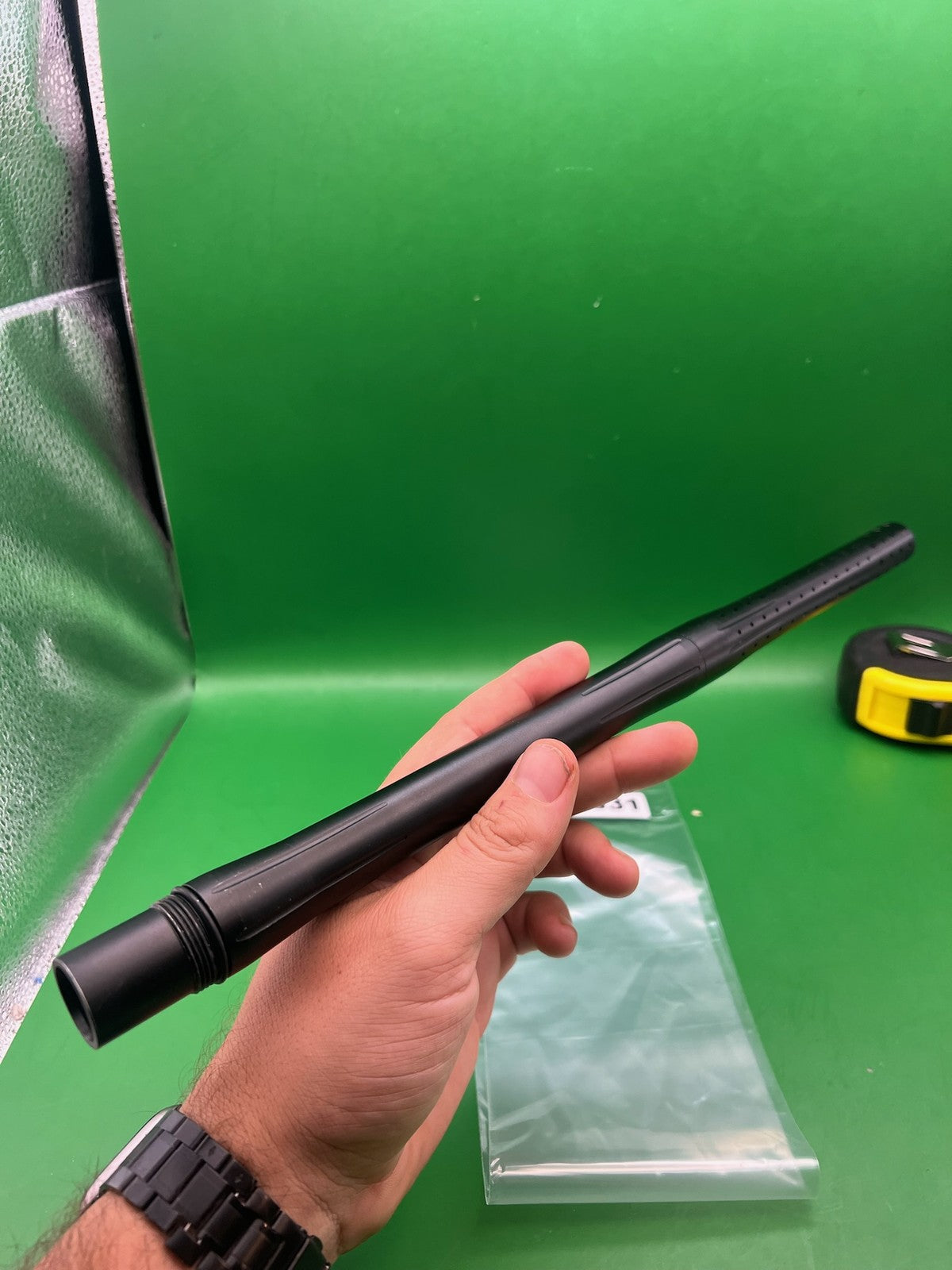 Black Autococker Barrel Back 12" .684 Black - used paintball barrel back - black