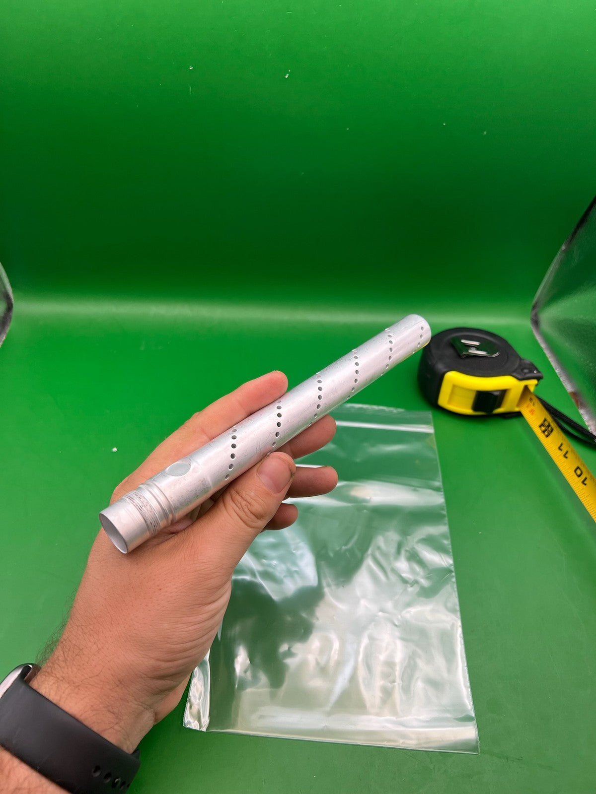 Raw Smart Parts Freak Tip - used paintball barrel tip - raw silver