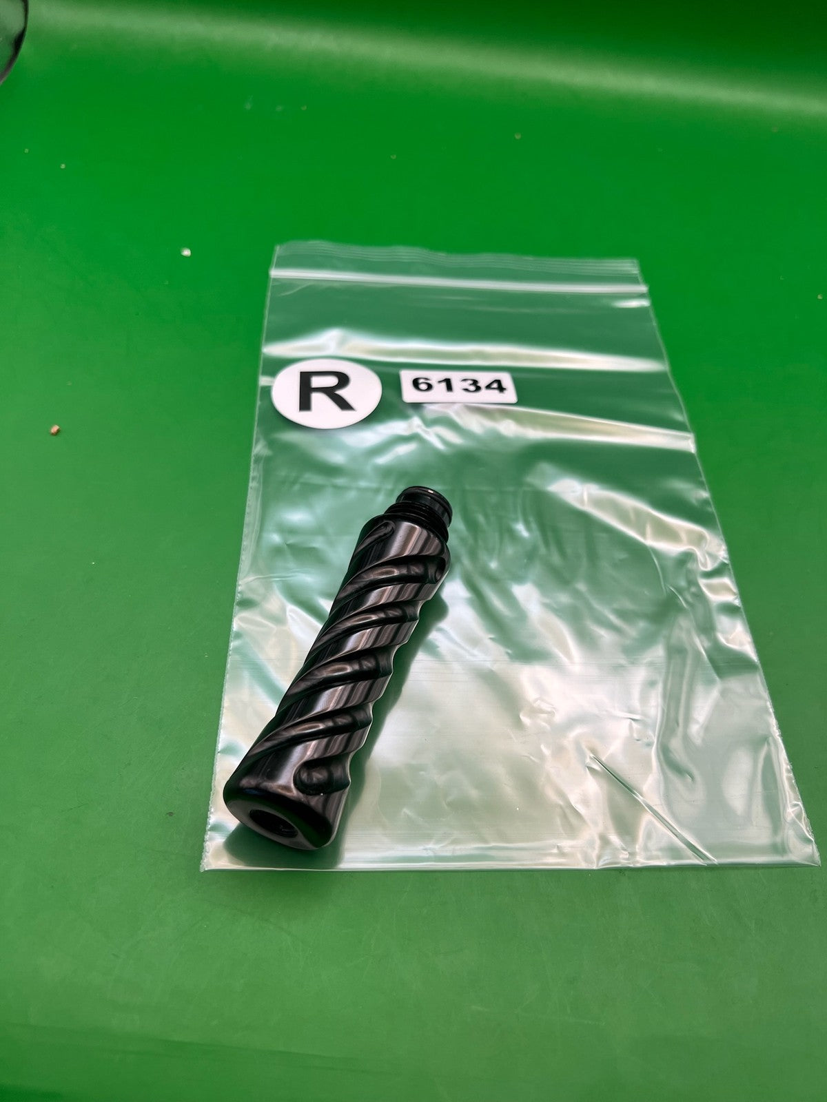 Twisted Gas Through Grip - used paintball gas through grip - black swirl / marble