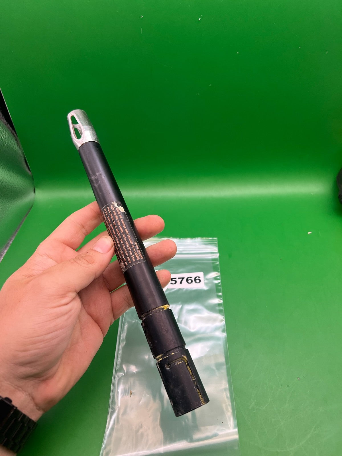 Automag Barrel Back 12" .693 Black - used paintball barrel back - black/silver