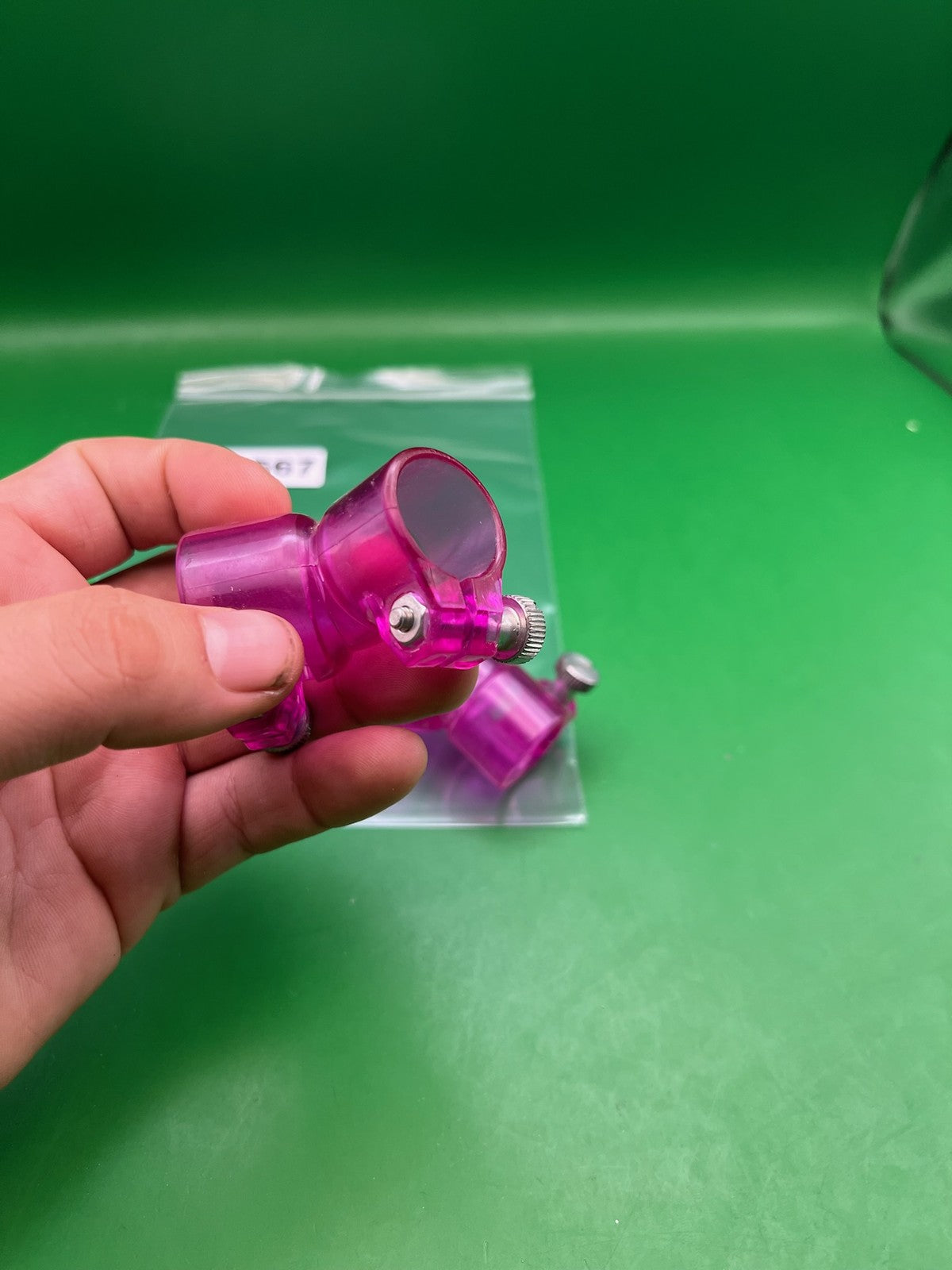 Purple Paintball Elbows - x2 - used paintball feed elbow / hopper elbow - translucent purple