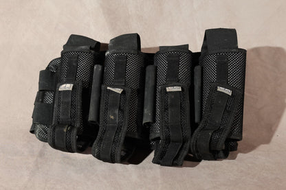 Black Tactical Pod Pack Harness Paintball 4 Pod Carrier MOLLE Belt System