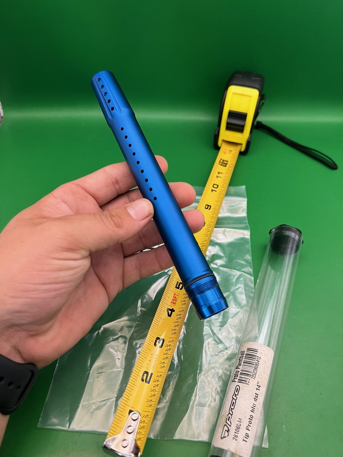 Proto Paintball 14" Barrel Tip Blue Anodized