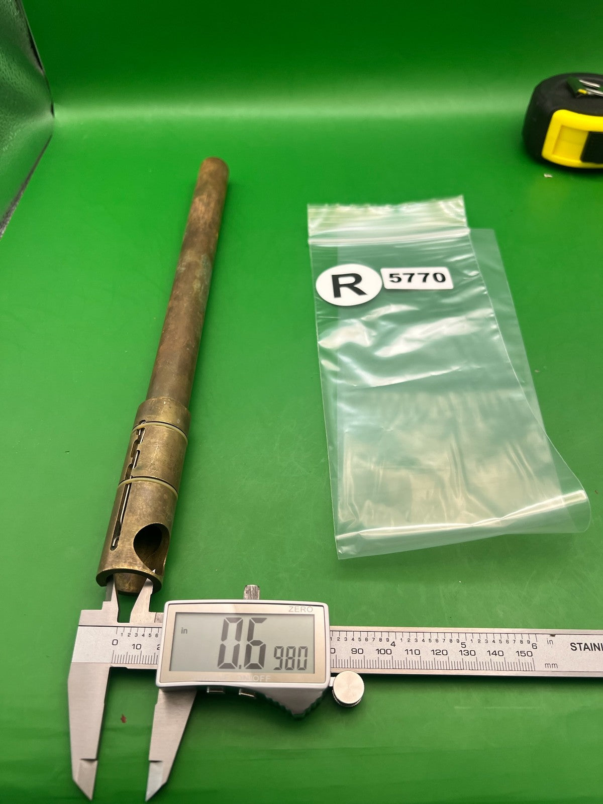 Automag 12" .698 Brass Barrel - used paintball barrel - brass