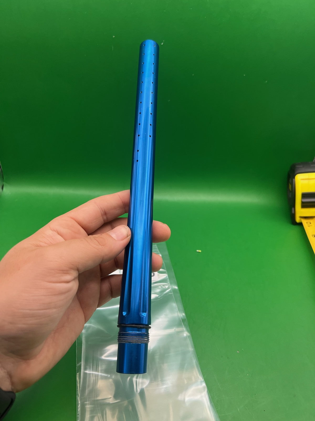 Stock Autococker 12" .688 Blue - used paintball barrel - blue anno