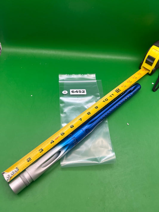 Smart Parts Freak Barrel Blue Silver Fade 14" Shocker Thread - used paintball barrel (two-piece, front/back set) - blue/silver fade