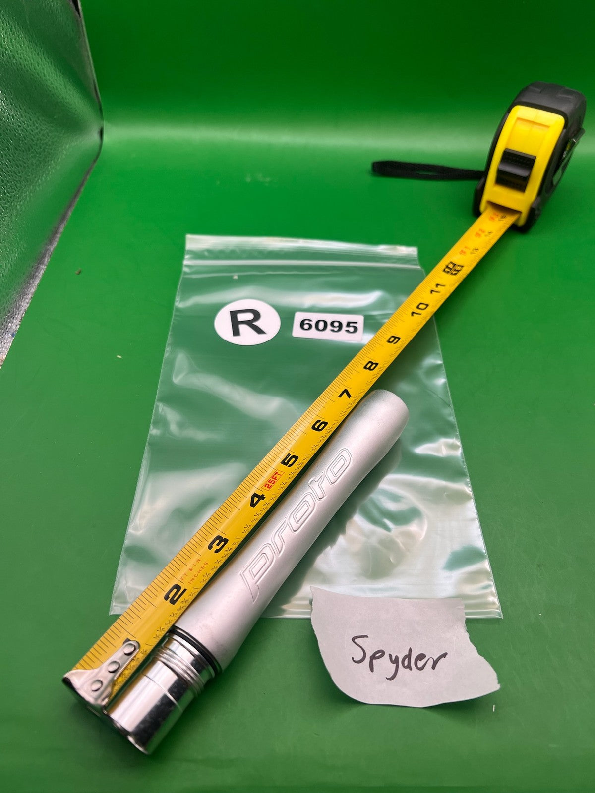 Proto Barrel Back Spyder Thread 8" Silver - used paintball barrel back - silver
