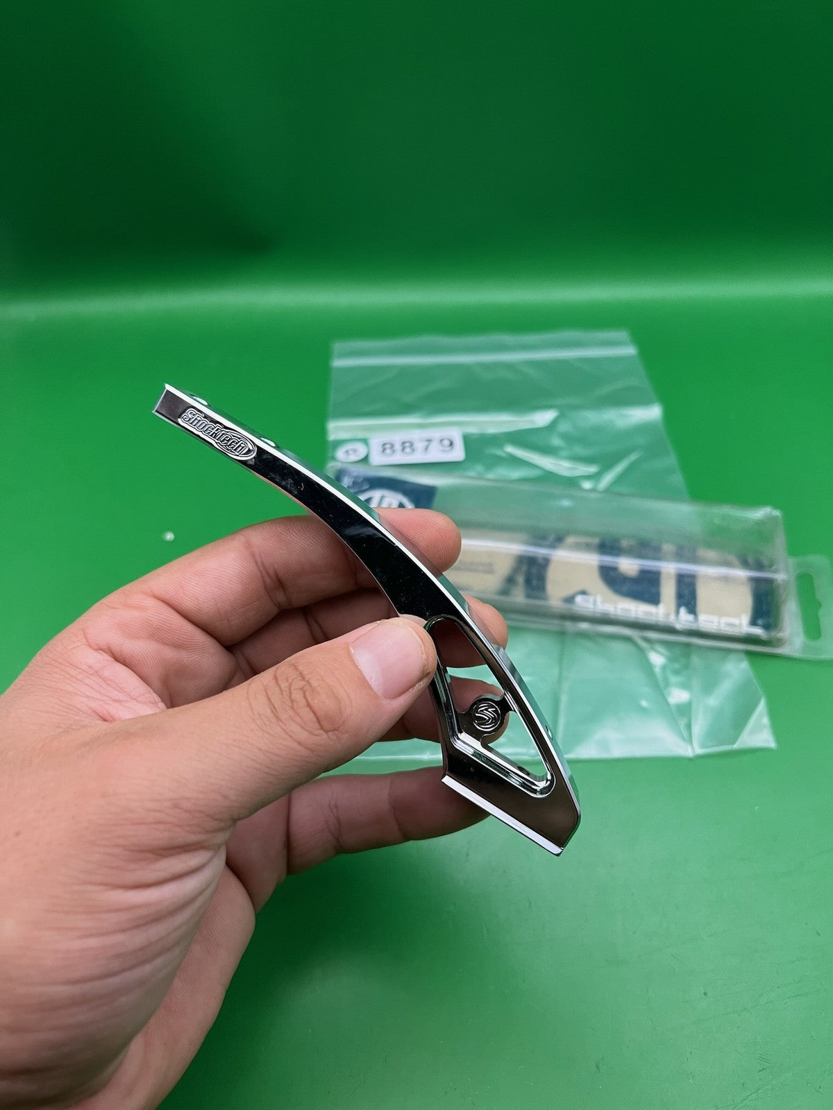 Shocktech ASA Drop Forward Chrome Silver Aluminum Paintball Rail Drop