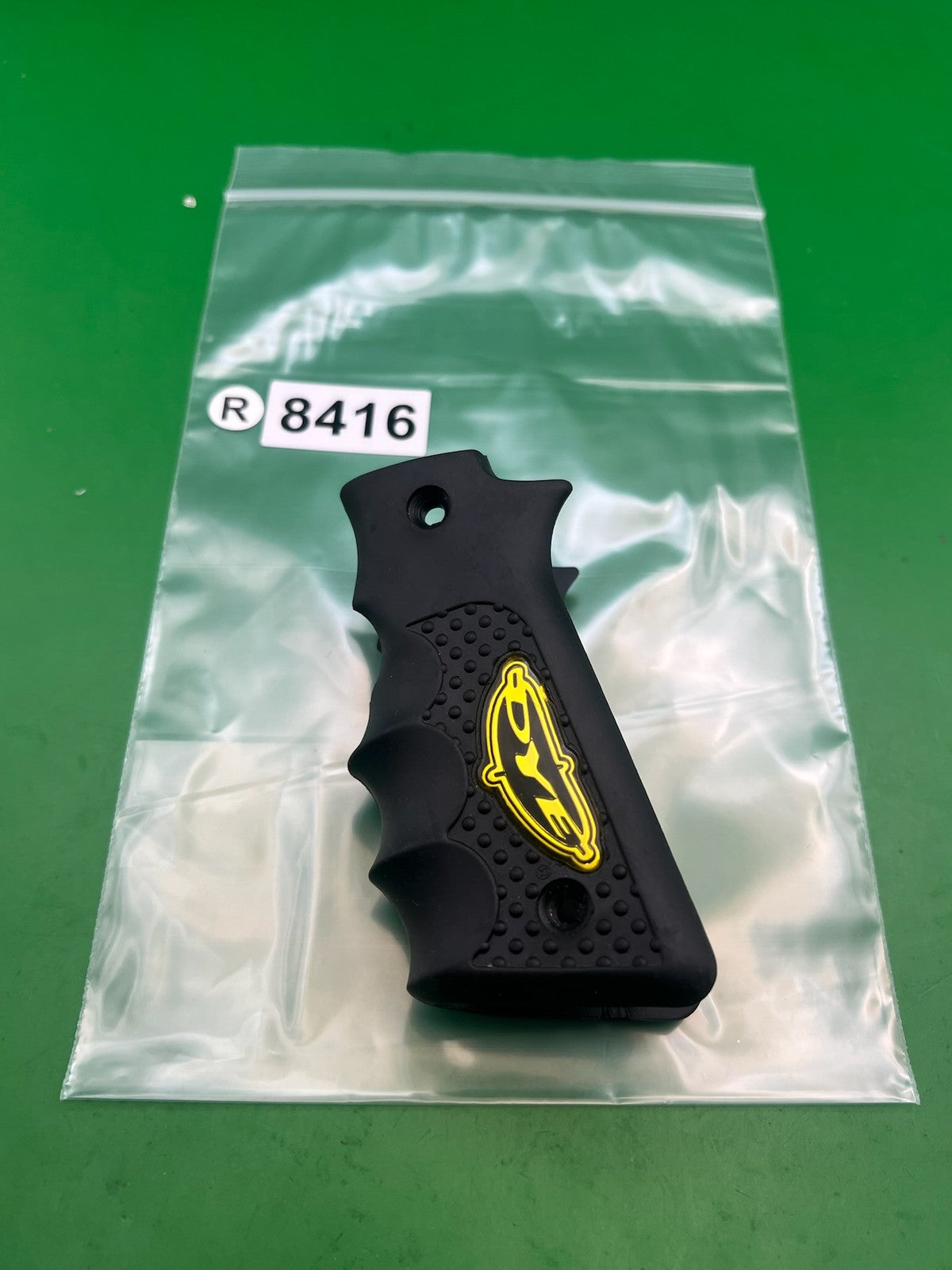 Dye 1911 45 Style Sticky Grips Black Yellow Logo Rubber Wrap Around Panels