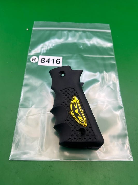 Dye 1911 45 Style Sticky Grips Black Yellow Logo Rubber Wrap Around Panels