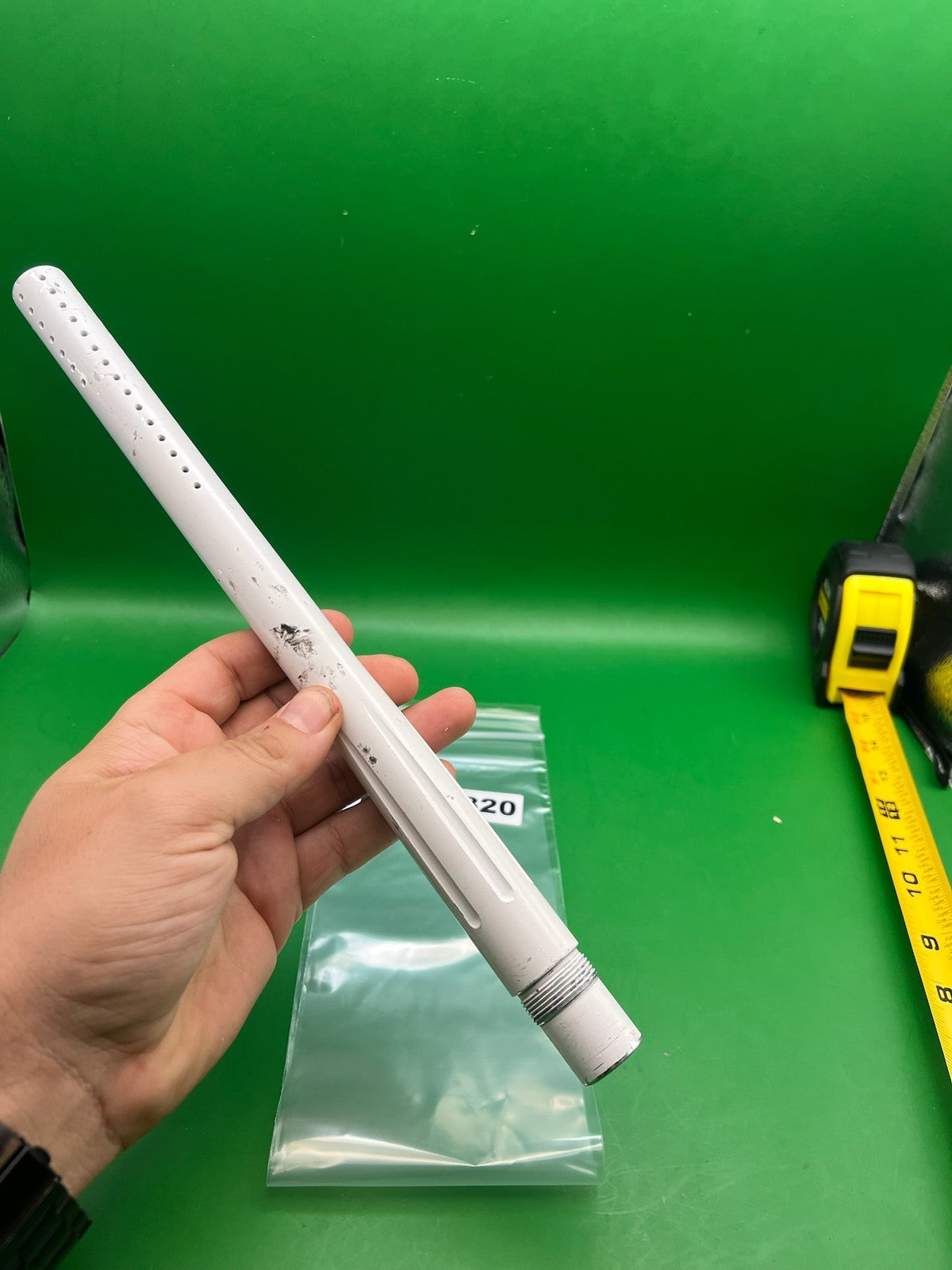 Stock Autococker Barrel 12" White - used paintball barrel - white