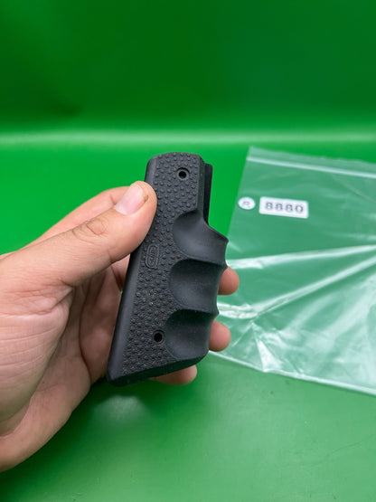 ANS Xtreme 1911 45 Style Rubber Grip Panels Black Finger Groove Textured