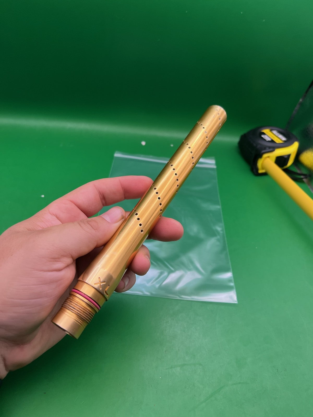 Smart parts Gold Freak XL Tip - used paintball barrel tip - gold anno