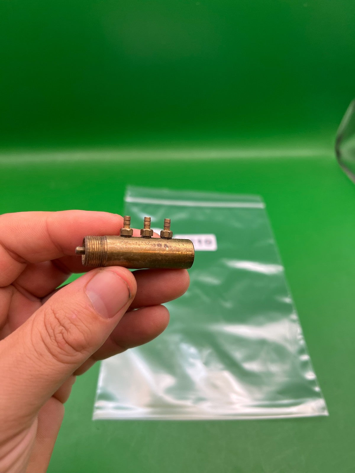 Brass Autococker 3-way - used paintball 3-way valve - brass