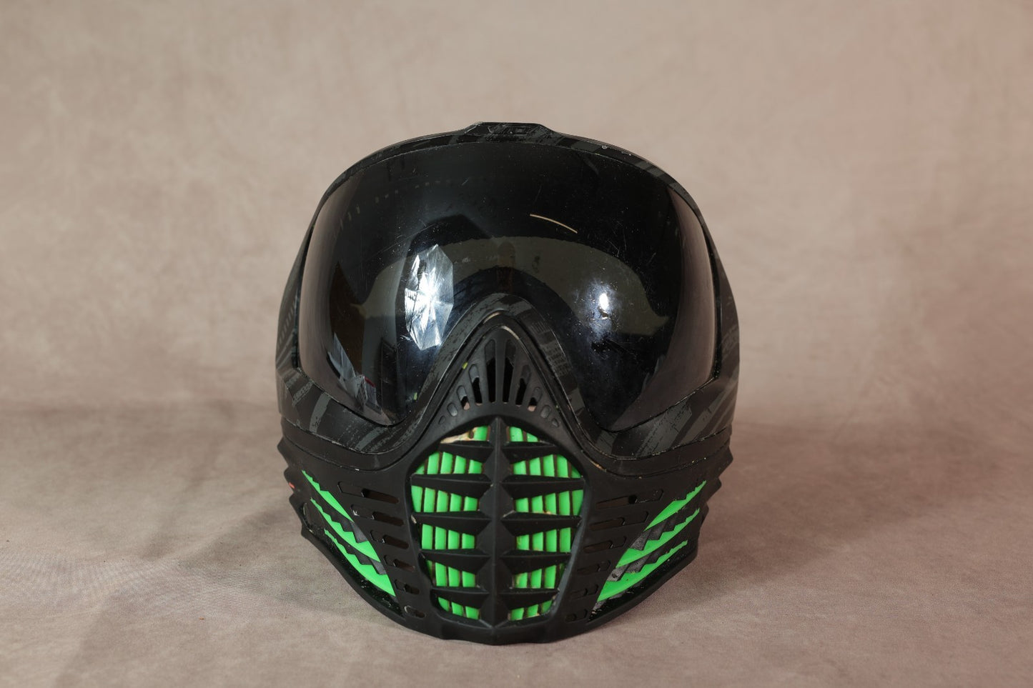 Virtue VIO Paintball Mask Black Green Smoke Lens Full Face Goggle