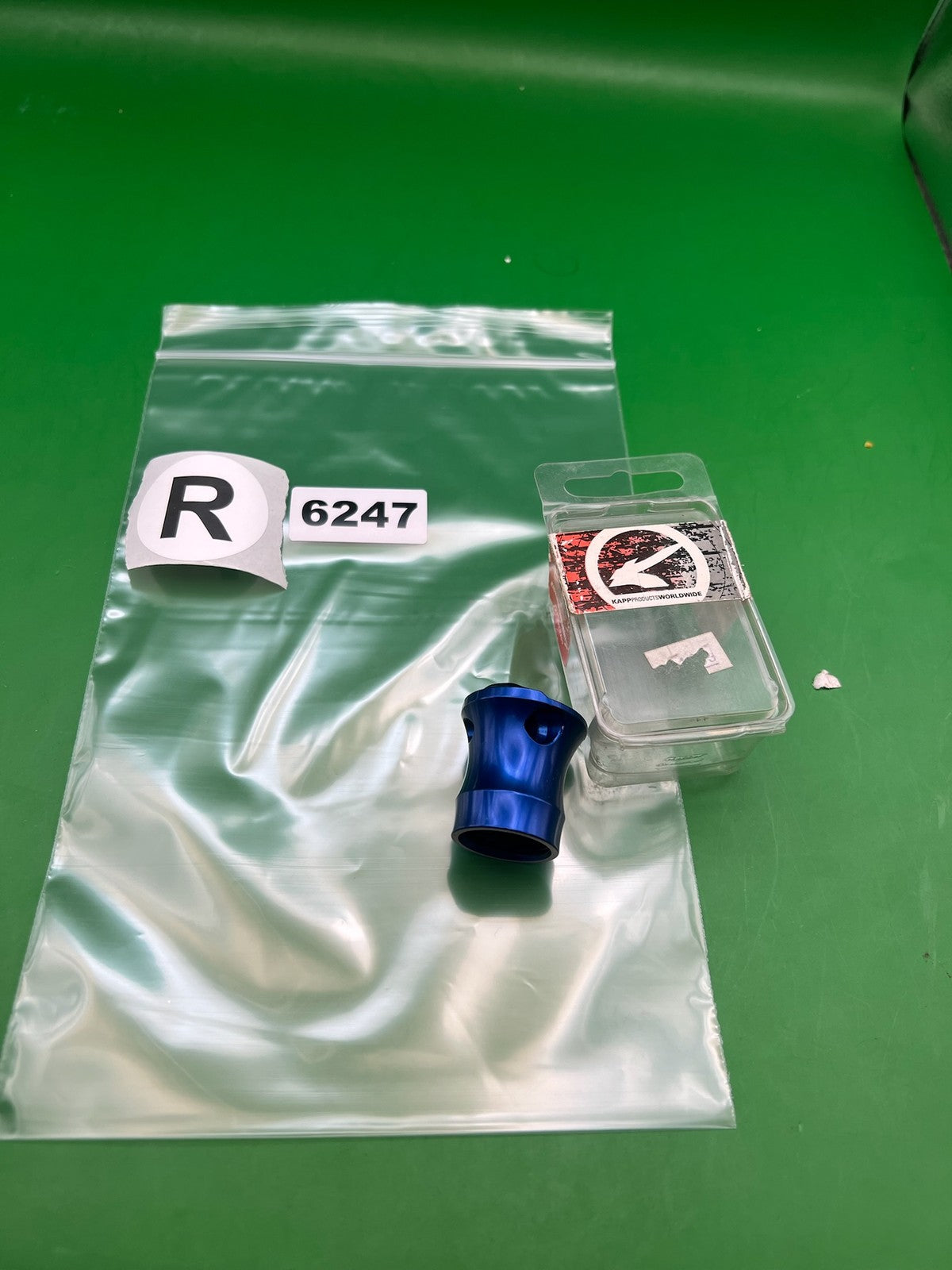Kapp Autococker VASA - used paintball velocity adjuster / screw cap set - blue anno