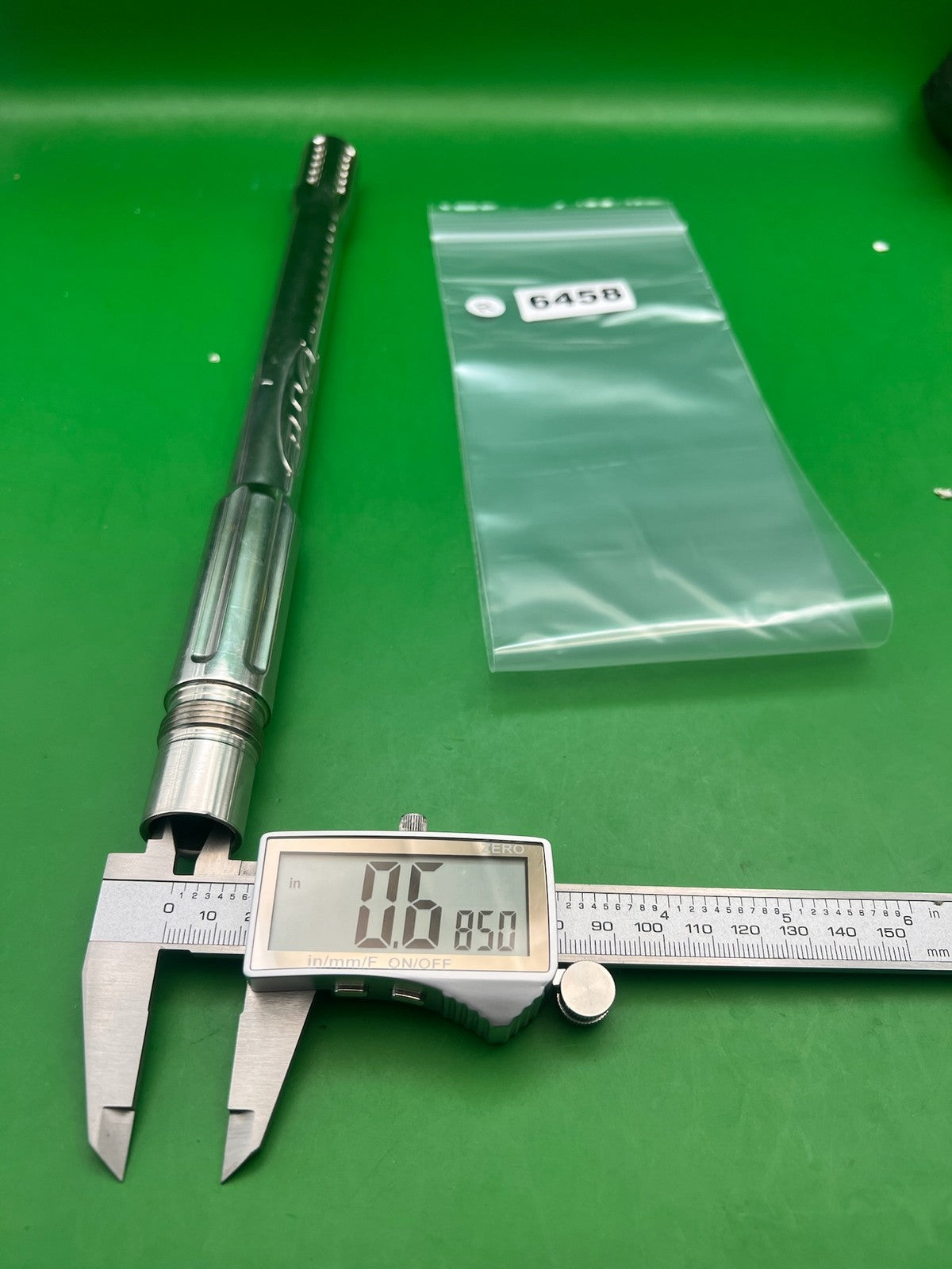 Autococker Dye SS Barrel - Check Thread - used paintball barrel - silver