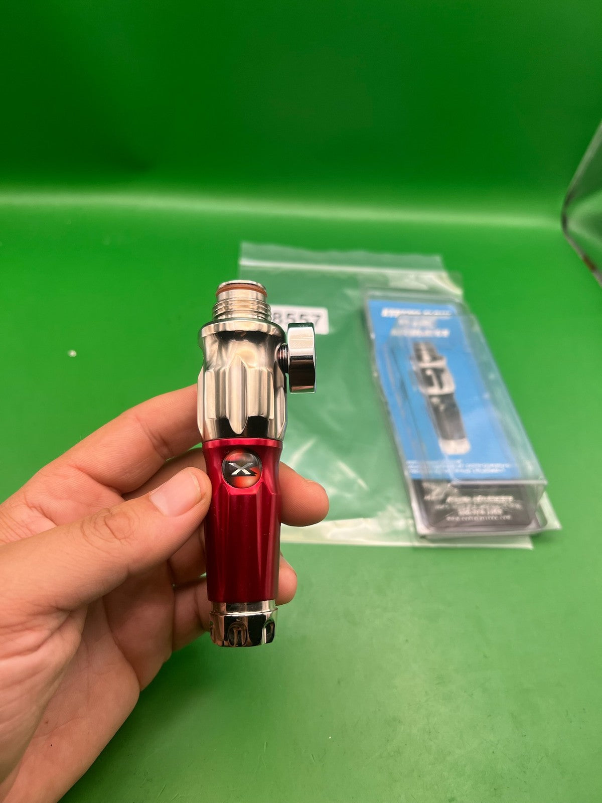 System X PB Inline HPR Torpedo Regulator Red Silver Polished