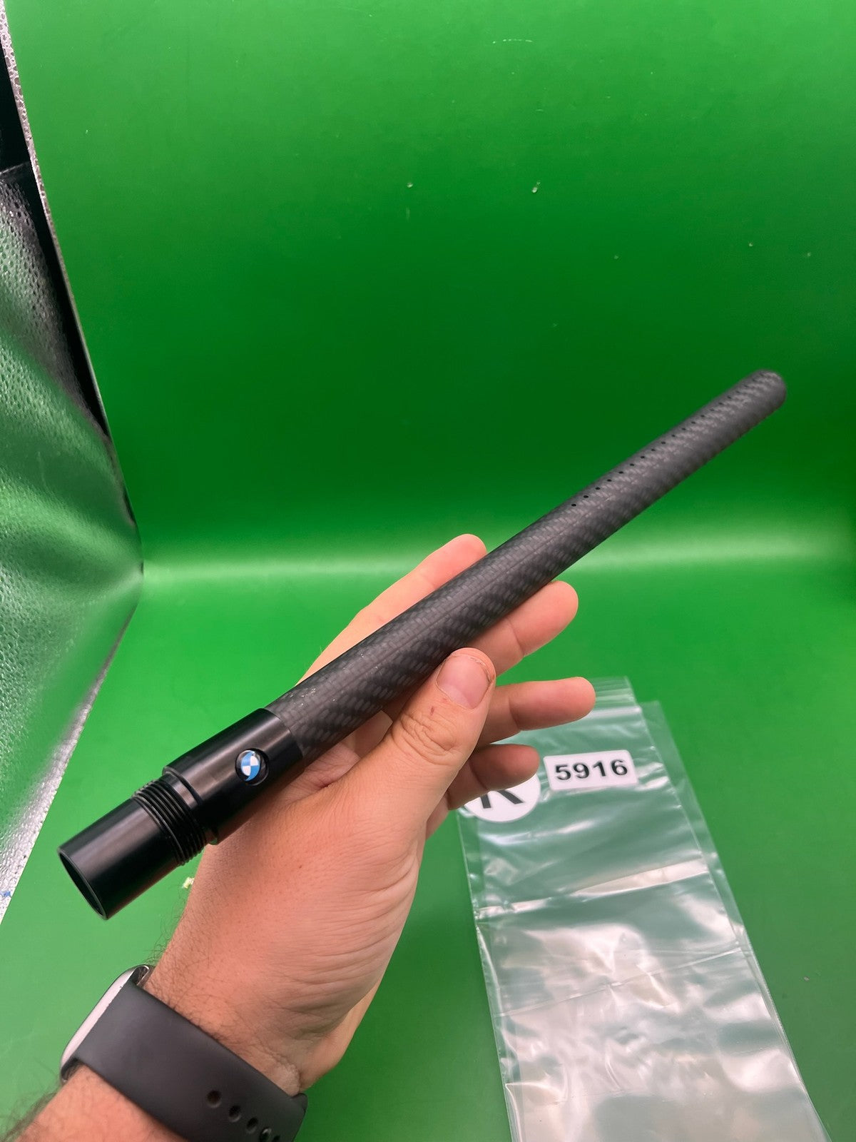 Deadly Wind Fibur Carbon Fiber Barrel Back 14" Black - used paintball barrel back - black