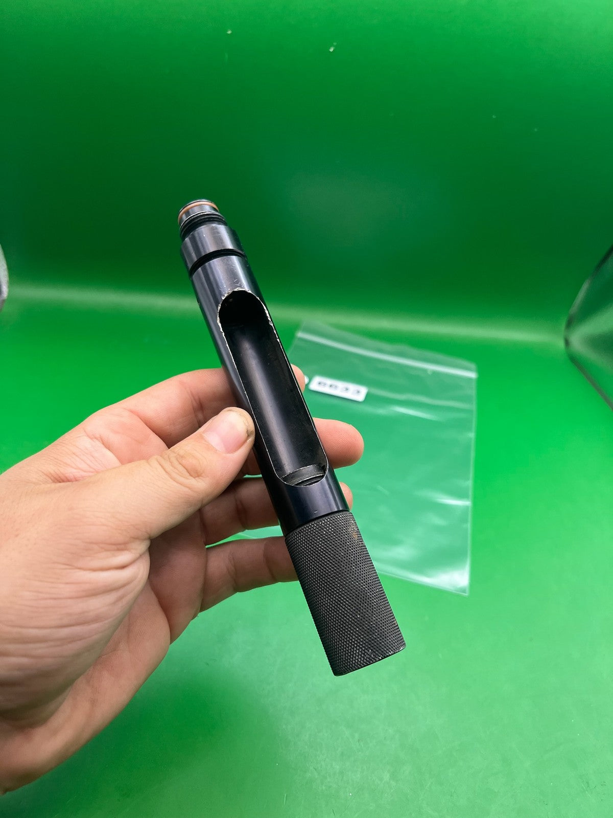 12 Gram Stock Quick Adapter - used paintball 12 gram co2 adapter - black