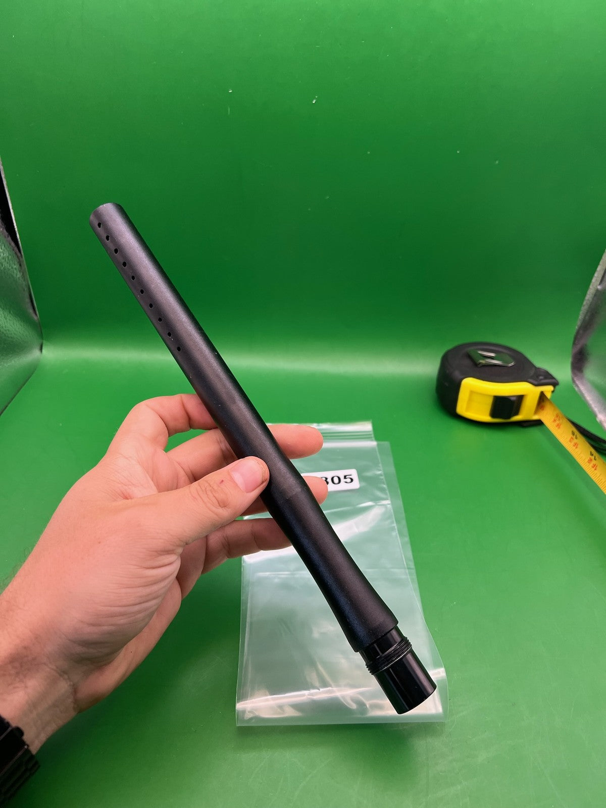 Autococker Barrel Back 14" .689 Black - used paintball barrel back - black