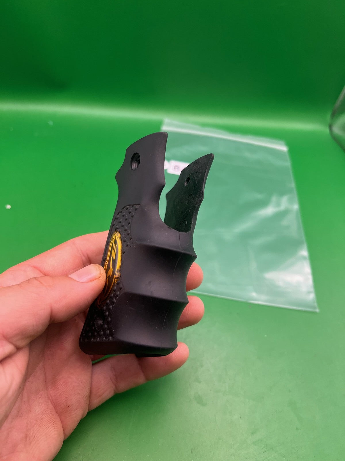 Dye 1911 45 Style Sticky Grips Black Yellow Logo Rubber Wrap Around Panels