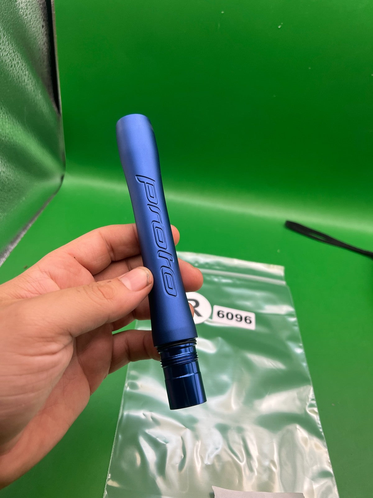 Proto Paintball Barrel Back 5" .688 Spyder Blue - used paintball barrel back - blue anno
