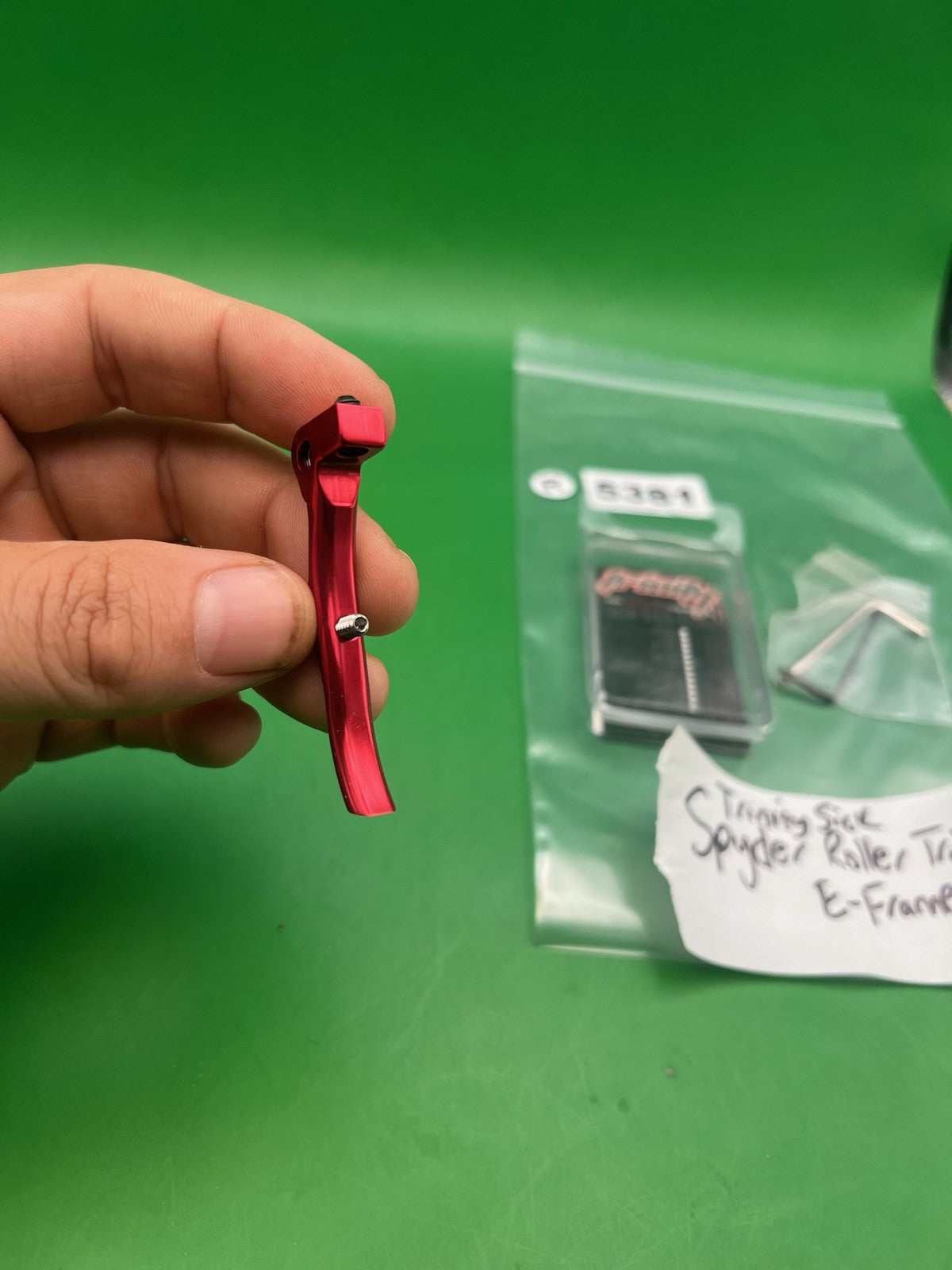 Trinity Sick Spyder E-Frame Roller Trigger Red Anodized Aluminum
