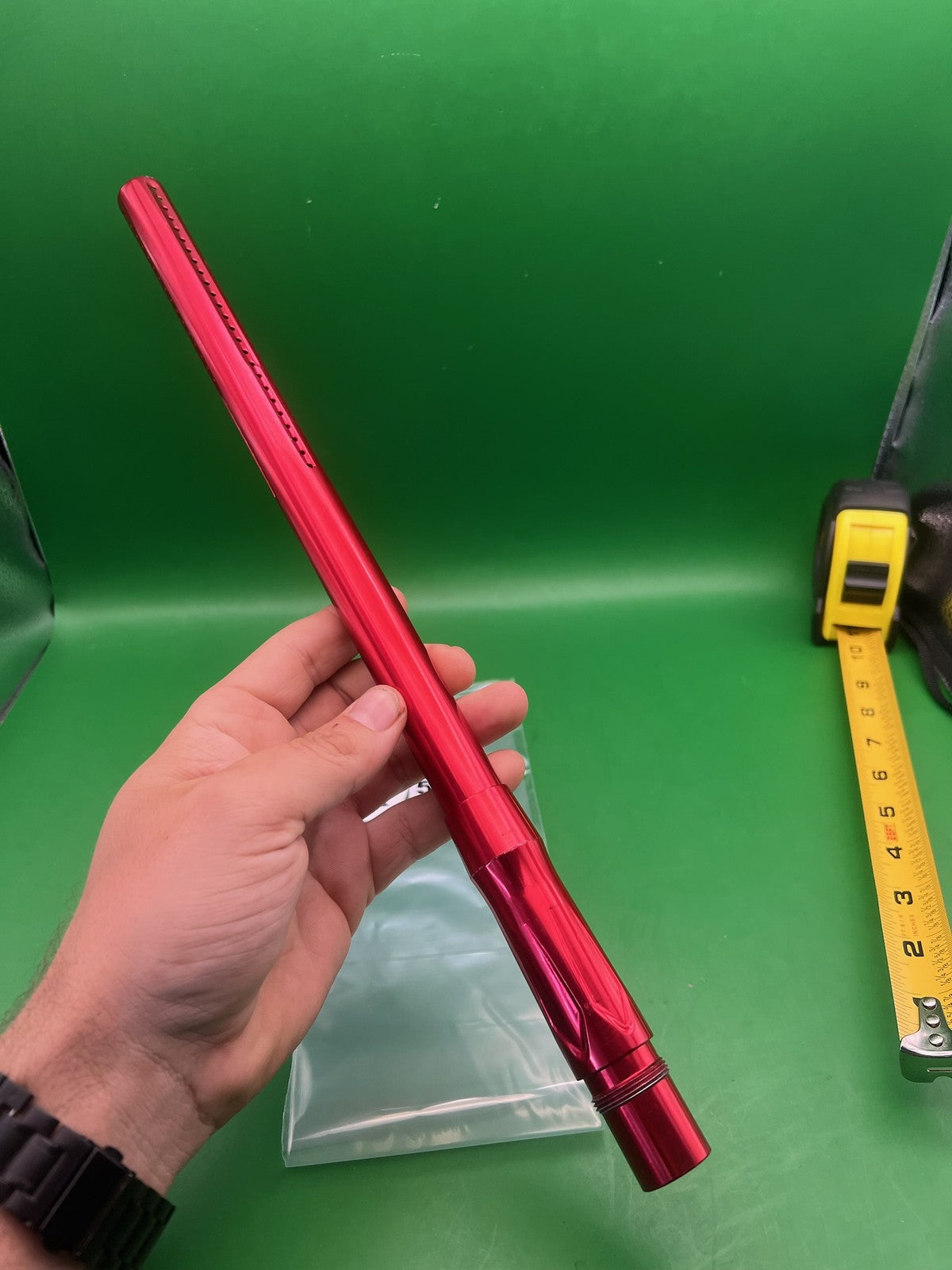 Lucky Autococker Back 16" .693 Red - used paintball barrel back - red anno