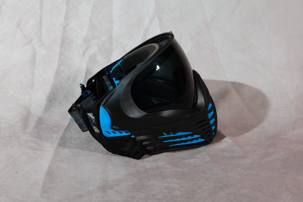 Virtue VIO Paintball Mask Black Cyan Blue With 2 Extra Visors Goggle Bundle